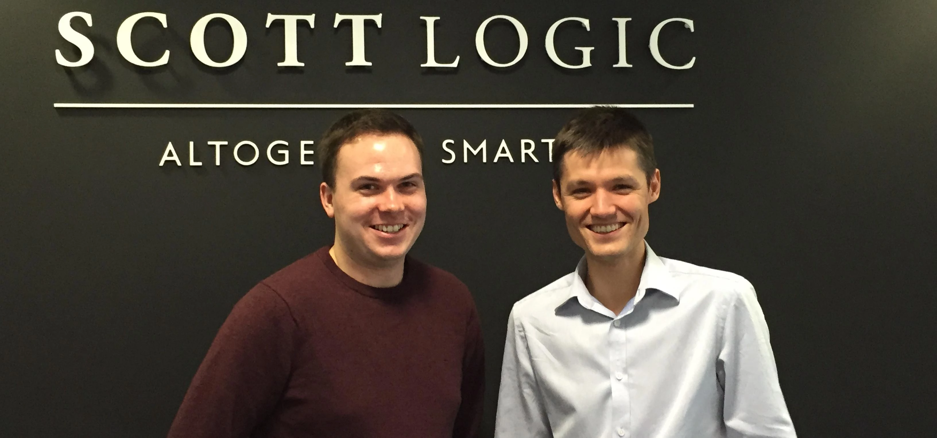 l-r Luke Smith, a senior developer, and his referee Jack Arnstein, a graduate test engineer at Scott