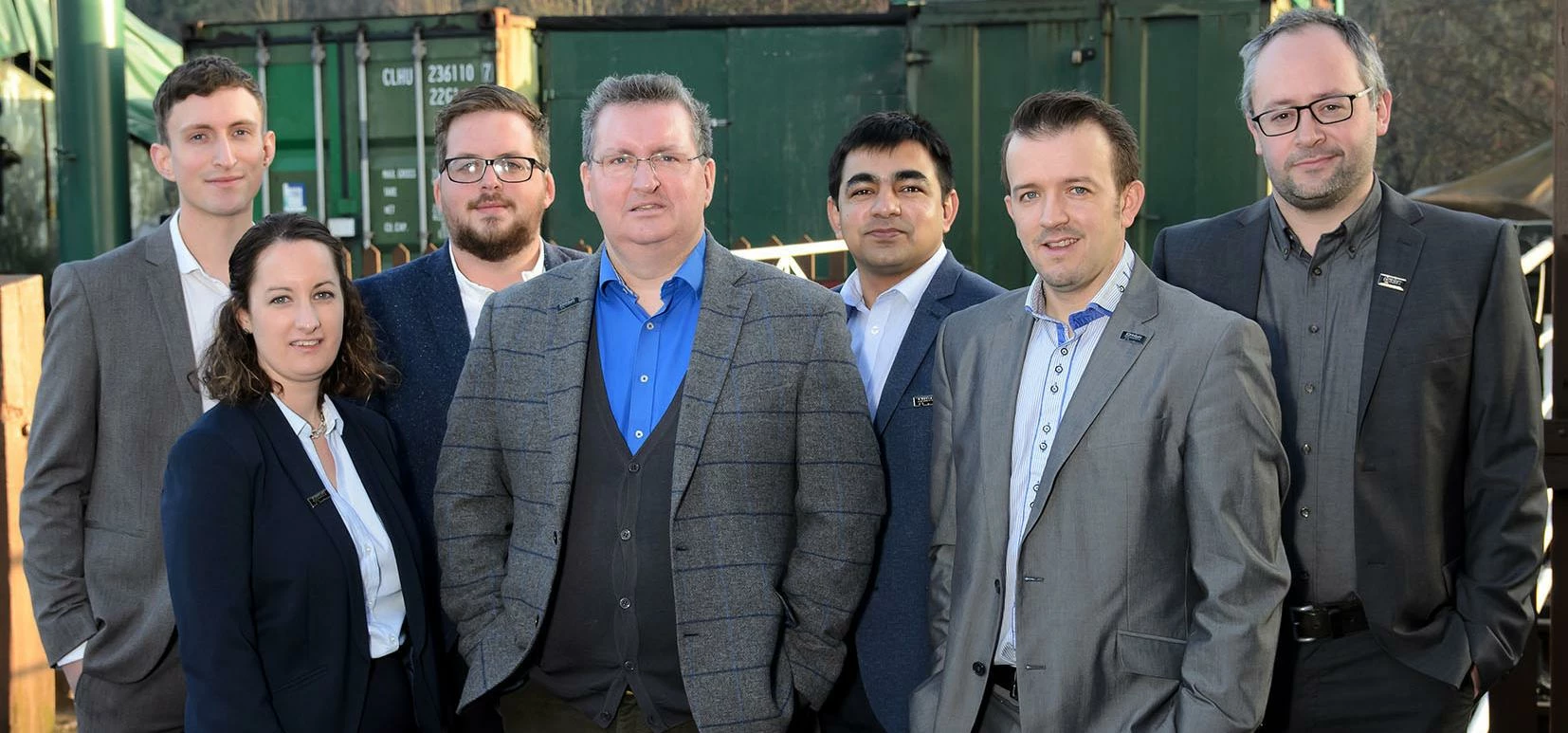 (l-r) Michael Daw, Kim Chesters, Adam Reed, Vic Johnson, Munir Shaikh, Matt Spinks and Richard Coutt