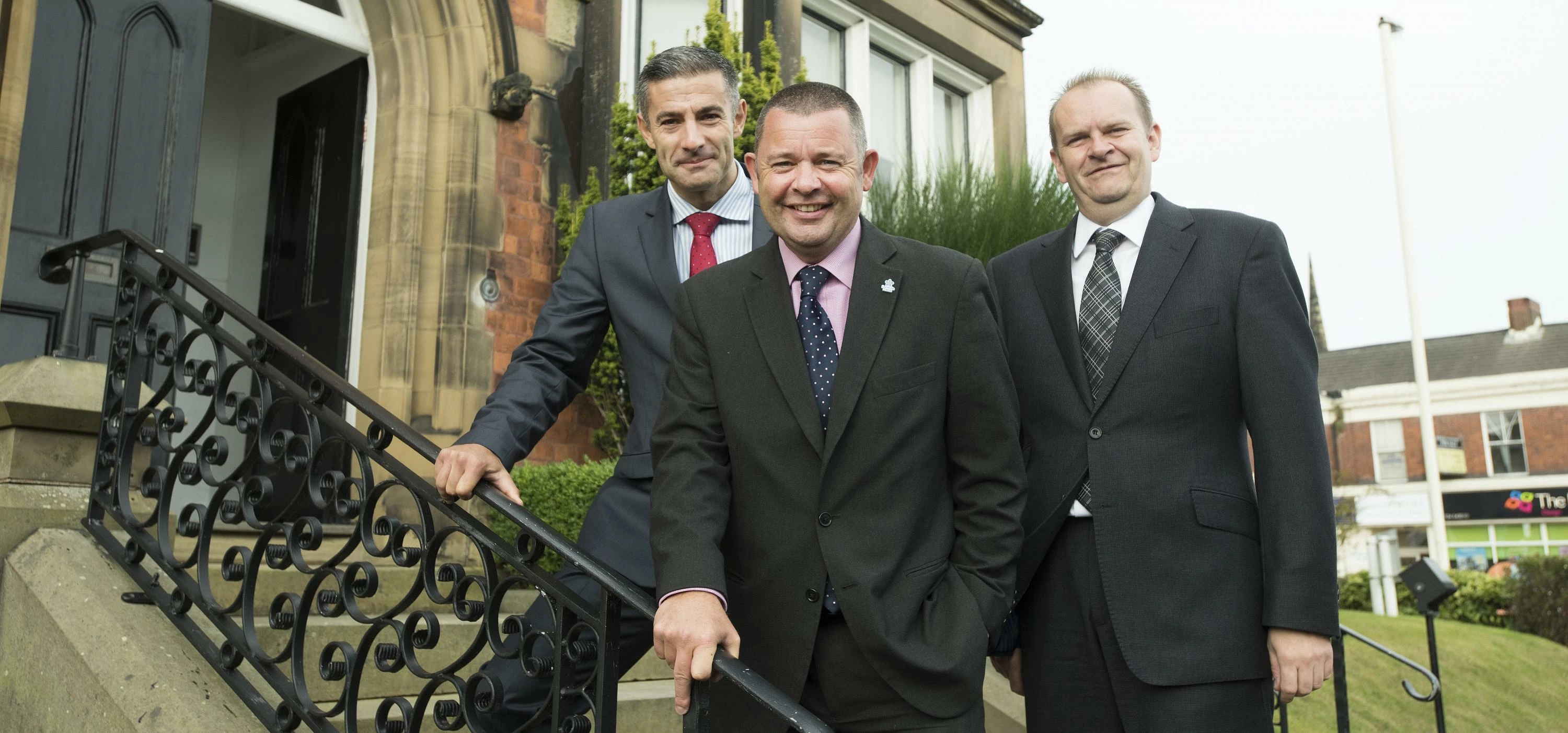 Andy Webster (front) with Moore and Smalley partners Danny Houghton (left) and James Treadwell