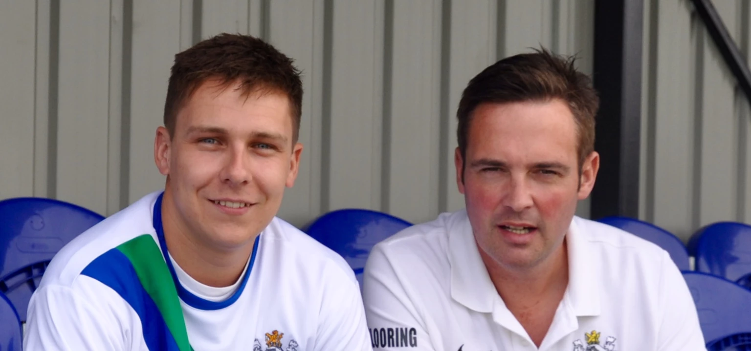 New signing Dean Walker with manager Mick Connor.