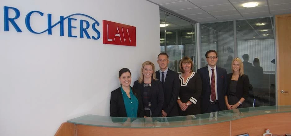 Six of the new recruits at Archers Law (left to right): Katy   Moody; Lauren Mills; Dan Flounders; A