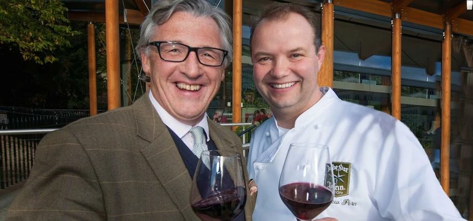  Andrew Firth, left, with chef and client Andrew Pern.