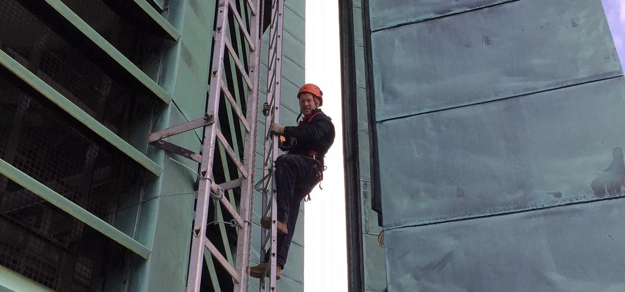 Danny Richardson from STS working at Newcastle Civic Centre