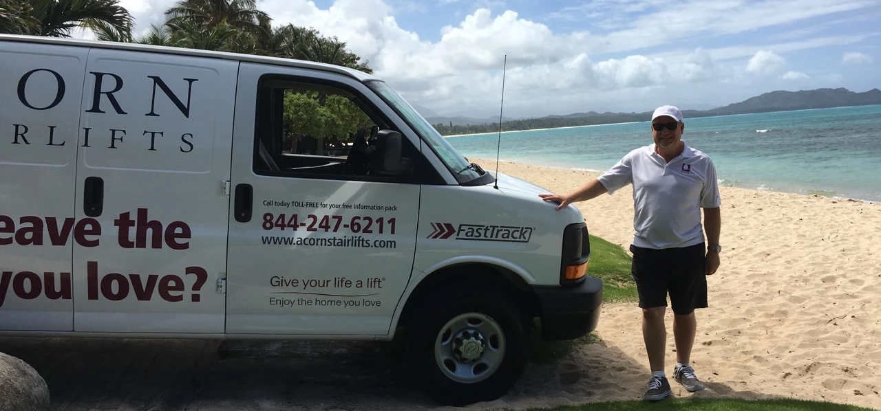 The Acorn sprinter van reaching new heights in Hawaii.