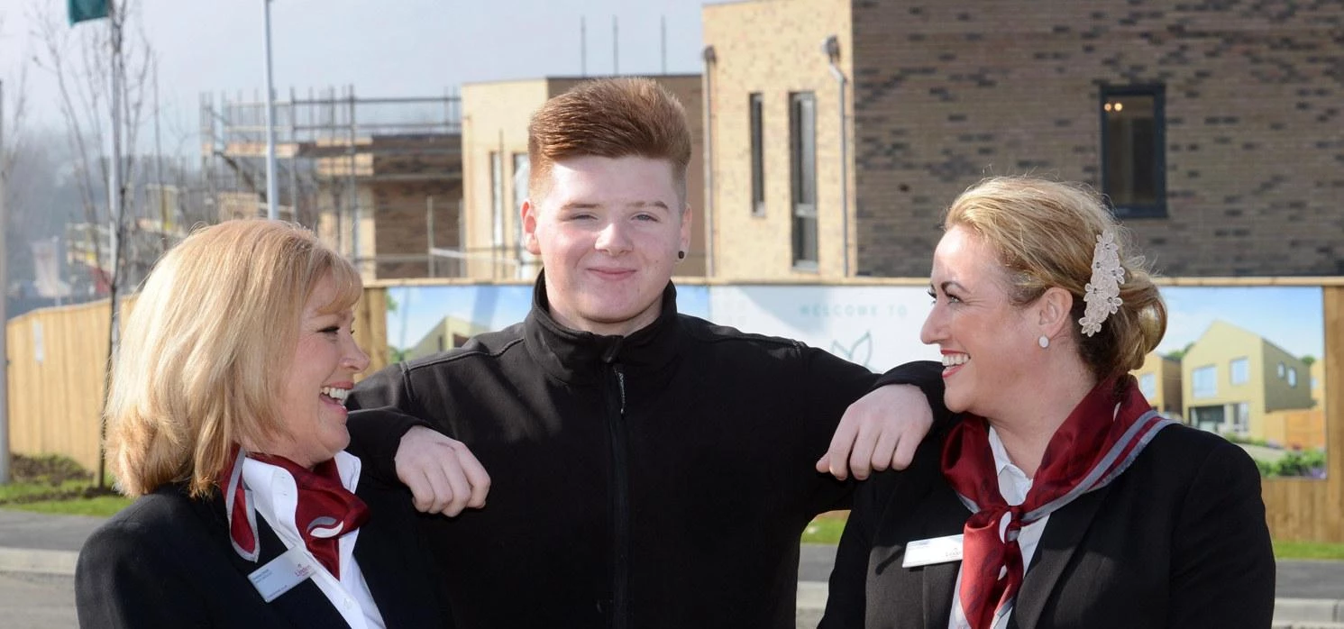 Callum, with Andrea (left) and Gill.