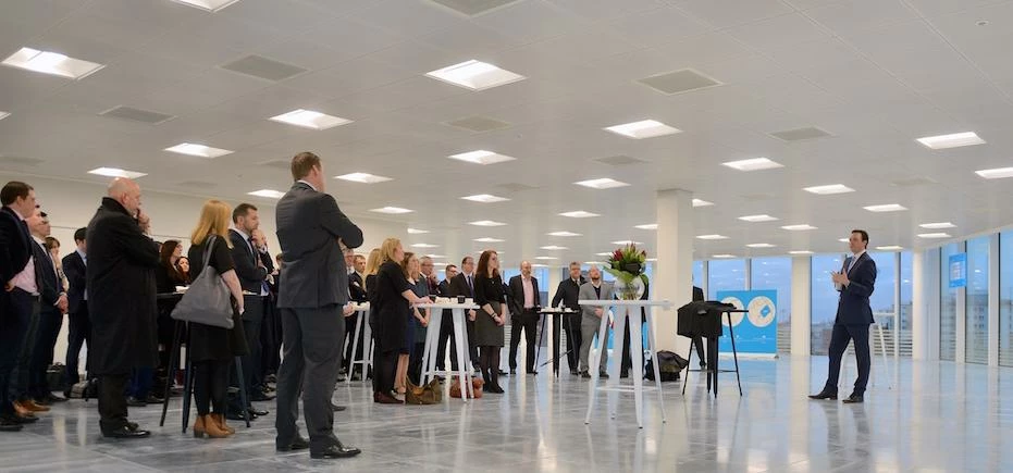 At the launch of One Stockport Exchange