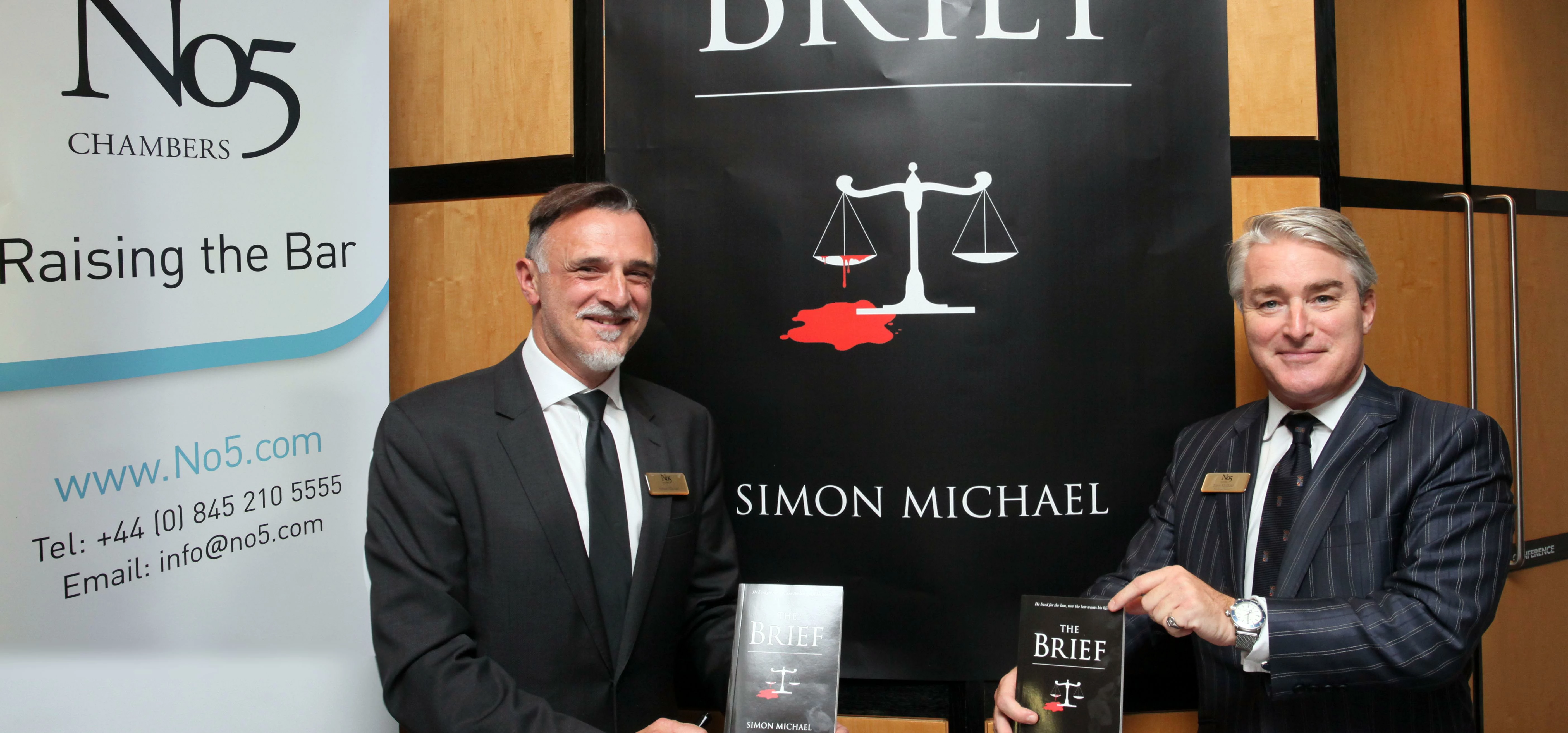 No5 Chambers barrister and author Simon Michael at the launch of his crime novel The Brief, pictured