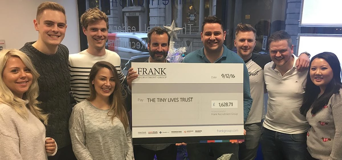 Frank Recruitment Group raised over £1600 for Tiny Lives