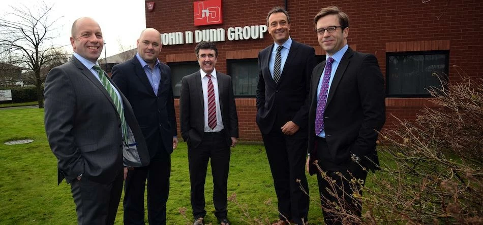 Caption, l-r: Andrew Love, AIB (GB); Stephen Bilclough, John N Dunn Group; Richard Bertram, John N D