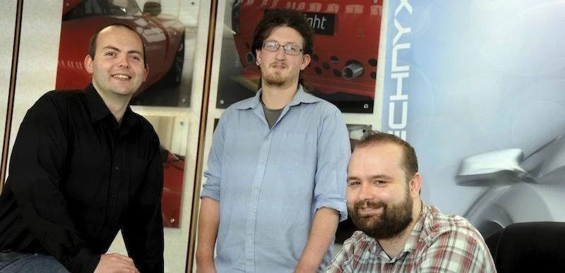 Teesside University graduates at Eutechnyx. L-R: Luke Turner, Hadyn Peterswald and Dave Hawes