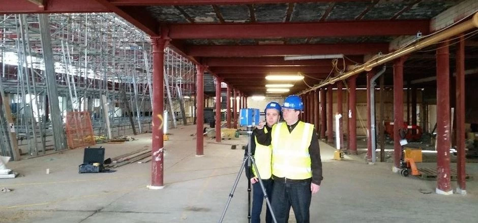 Team members from Adept Consulting Engineers using the laser point cloud scanning service.