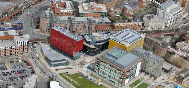 An ariel shot of Ask's First Street development in Manchester.