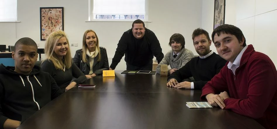 James Pennington (centre), managing director of Viral Effect, with team members, from left: Marcus