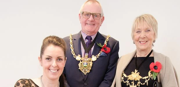 Owner Katie Bell with the Lord Mayor and Lady Mayoress of Sheffield