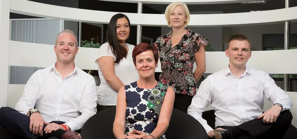 (Clockwise from the back) Leeds-based Diva Telecom’s growing team includes Jackie Killiard Account M