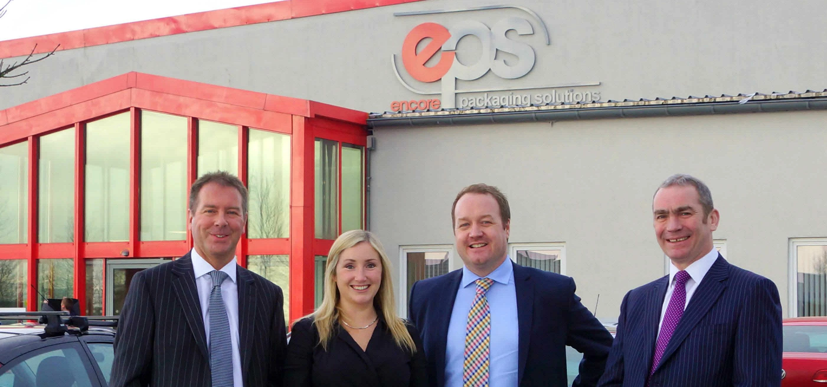 Encore Packaging Solutions’ financial director, Mike Williamson (far left); and managing director Ru