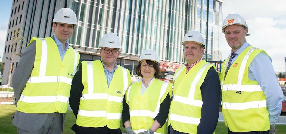 L-R: Wes Erlam and Andy Barton of of Muse Developments; Cllr Kate Butler; Holiday Inn Express Stockp