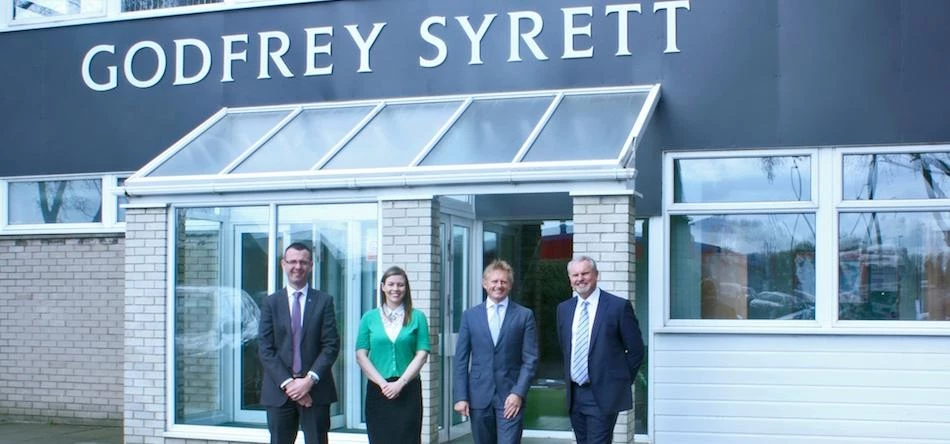 (L-R) Recent recruits Neil Ross, Stephanie Knox and David Hall with managing director Neil Tweddle