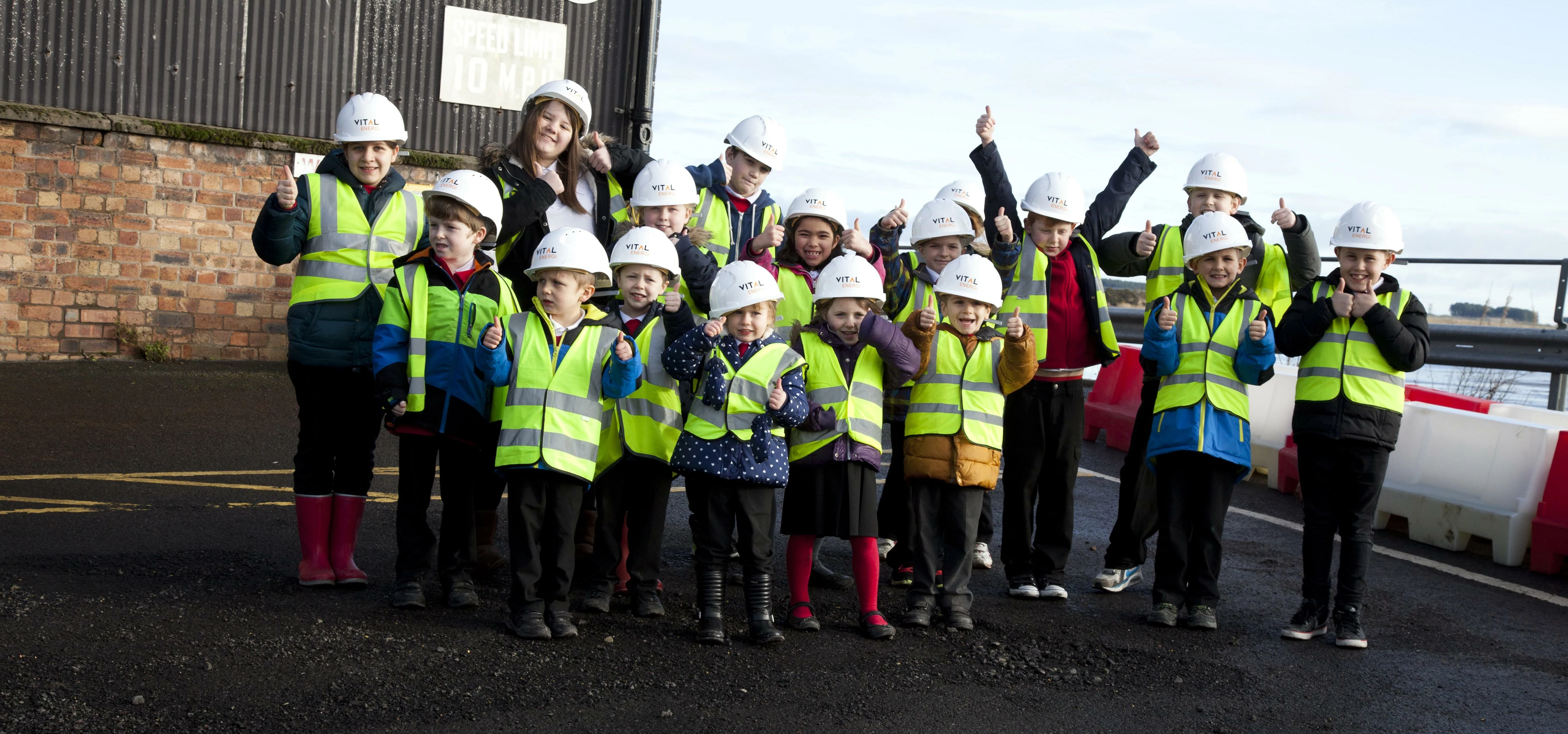 Pupils from Guardbridge Community School get a behind the scenes look at the new £25 million energy 