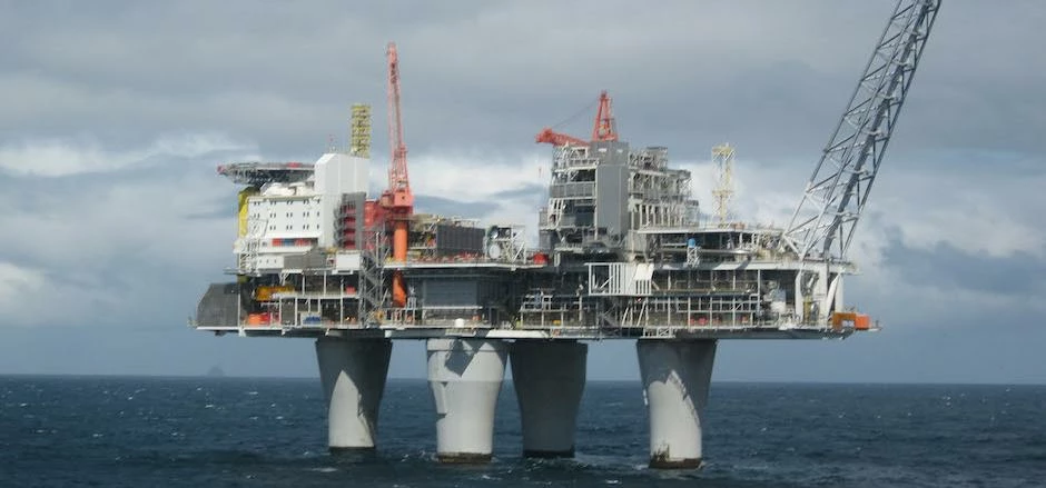 A gas platform in the North Sea. Photograph: Wikipedia/Swinsto101.