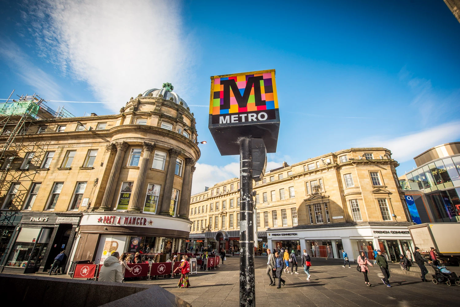 Tyne and Wear Metro’s iconic cube has been transformed into the bright Elmer patchwork