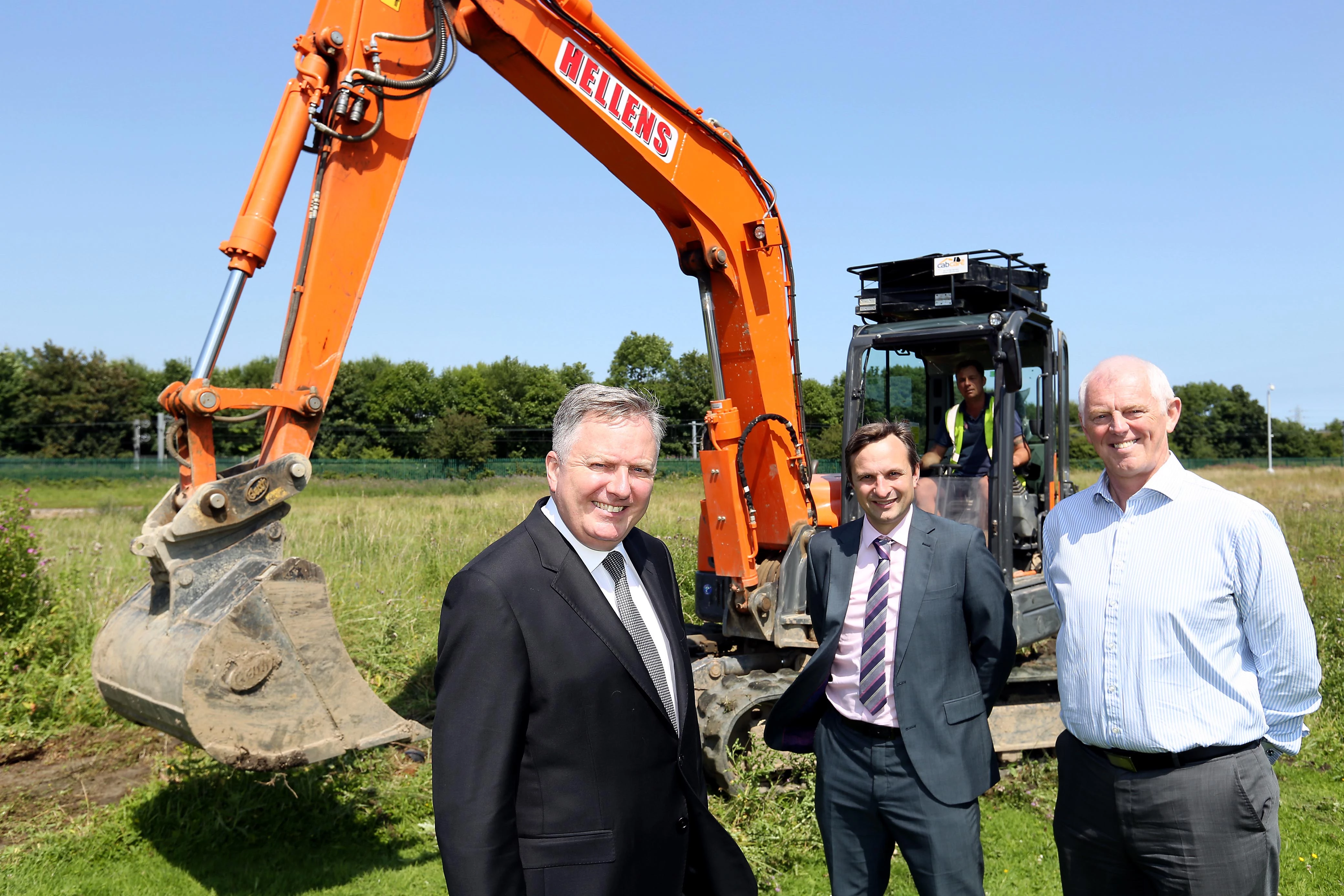 Councillor Iain Malcolm of South Tyneside Council, Gavin Cordwell-Smith of Hellens Group and David Land of the North East LEP pictured at Monkton Business Park.