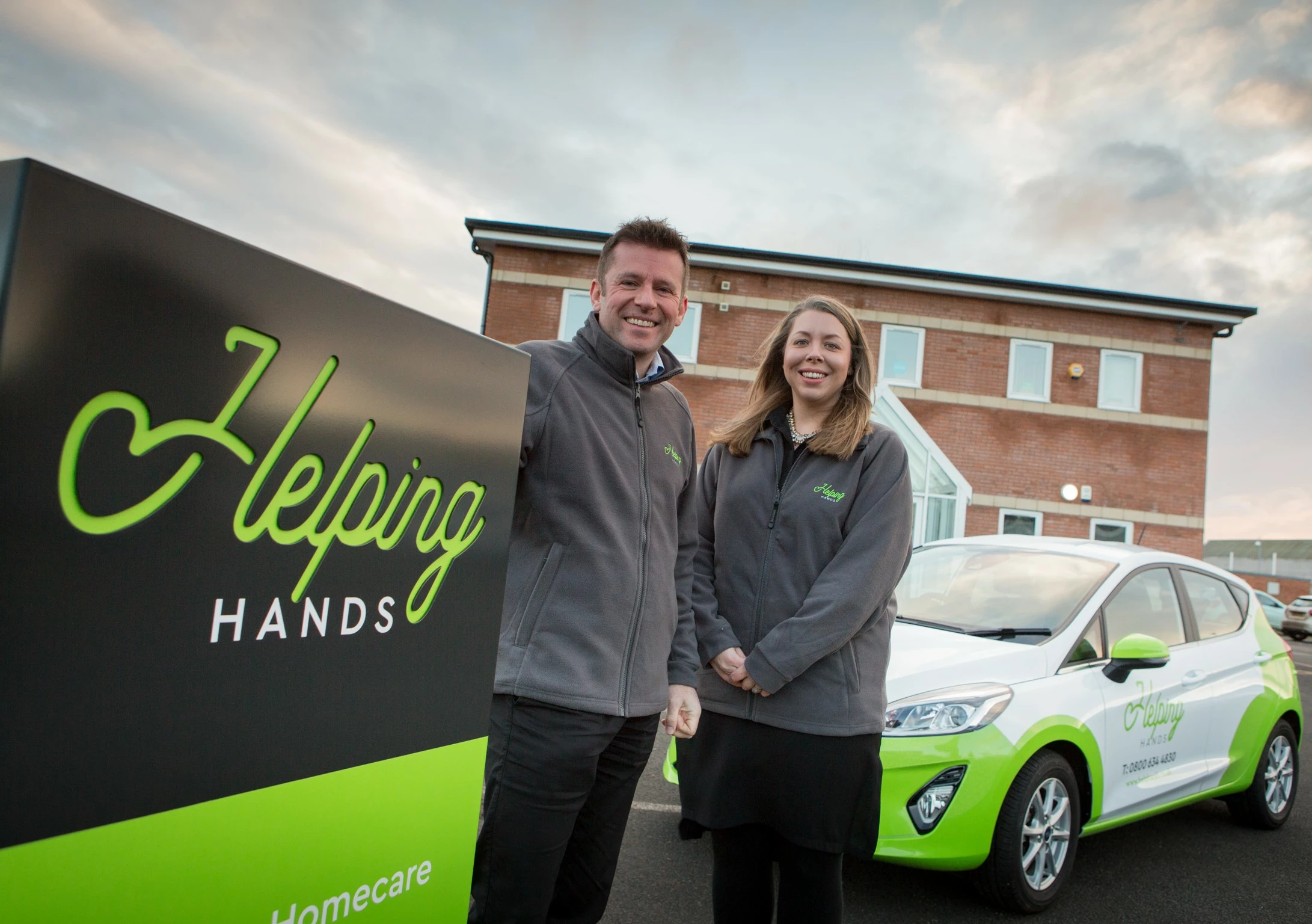 Managing director David Harrison with west Northumberland branch manager Nicola Taylor 