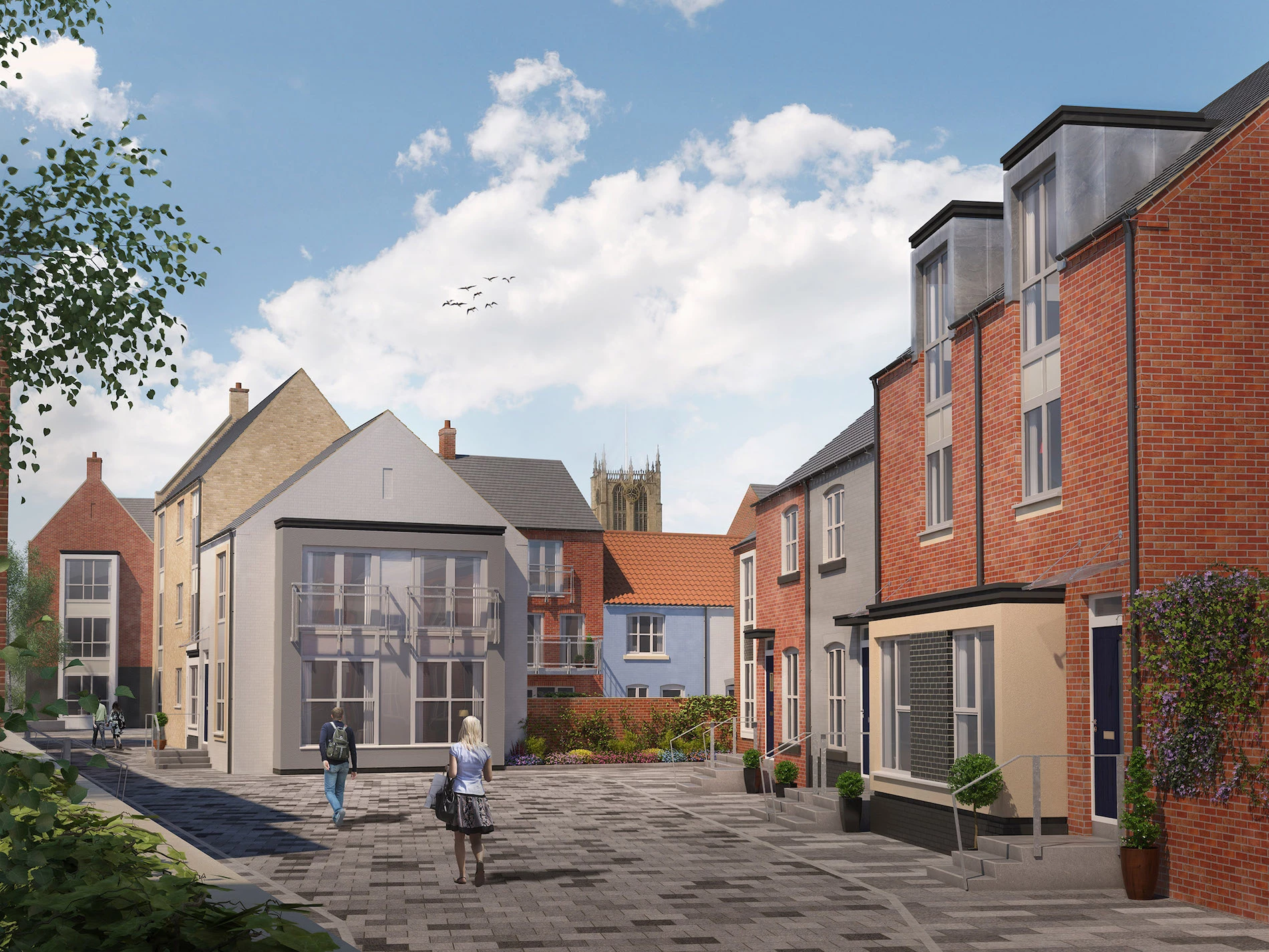 A computer-generated image showing Scott’s Square, which will form part of the residential development in Hull’s Fruit Market.