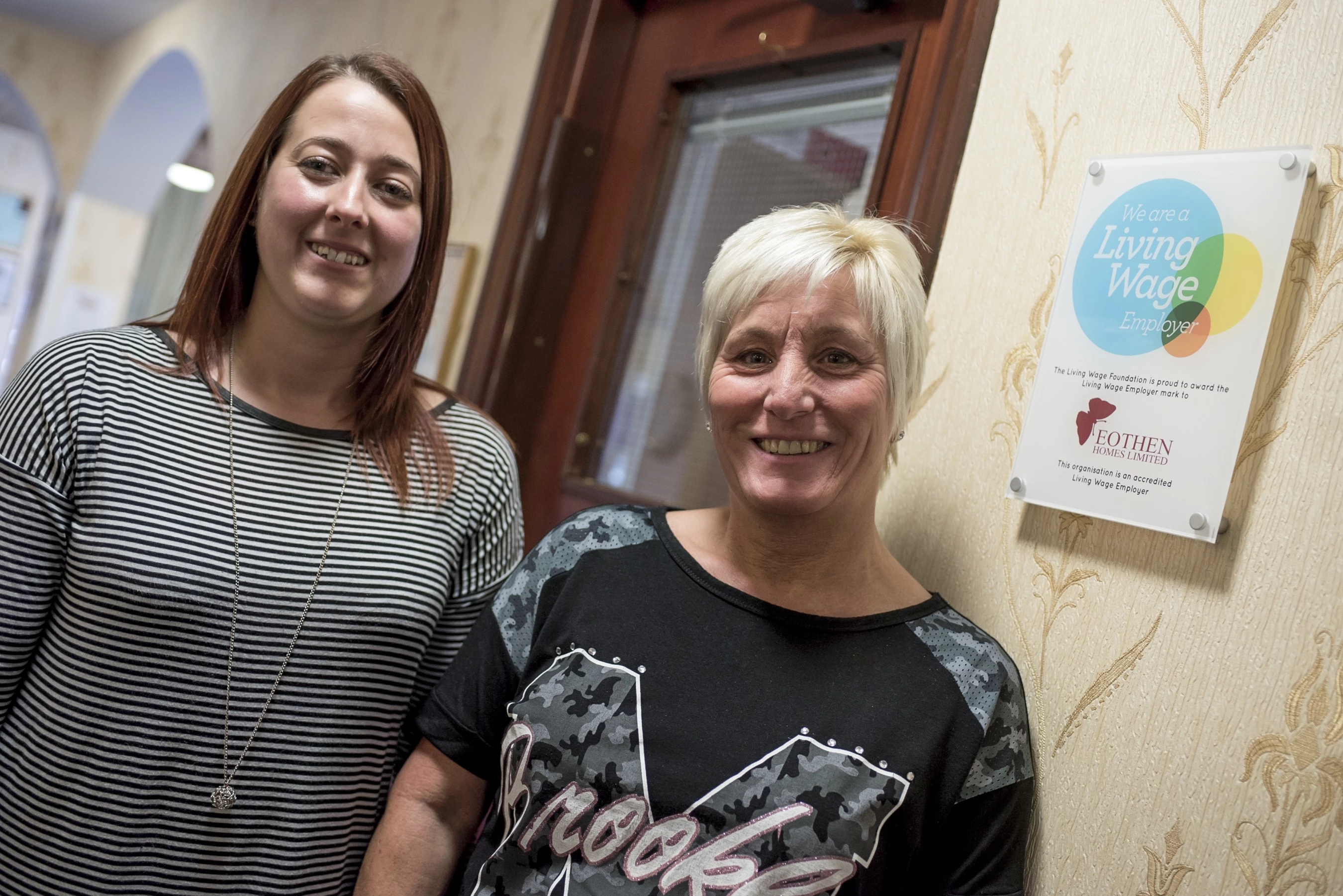 Sue Armstrong (right), with Eothen Homes assistant manager Claire Welford