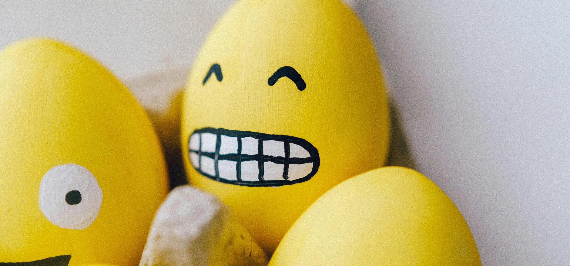 Yellow Painted Egg With Smiley Emoticonn
