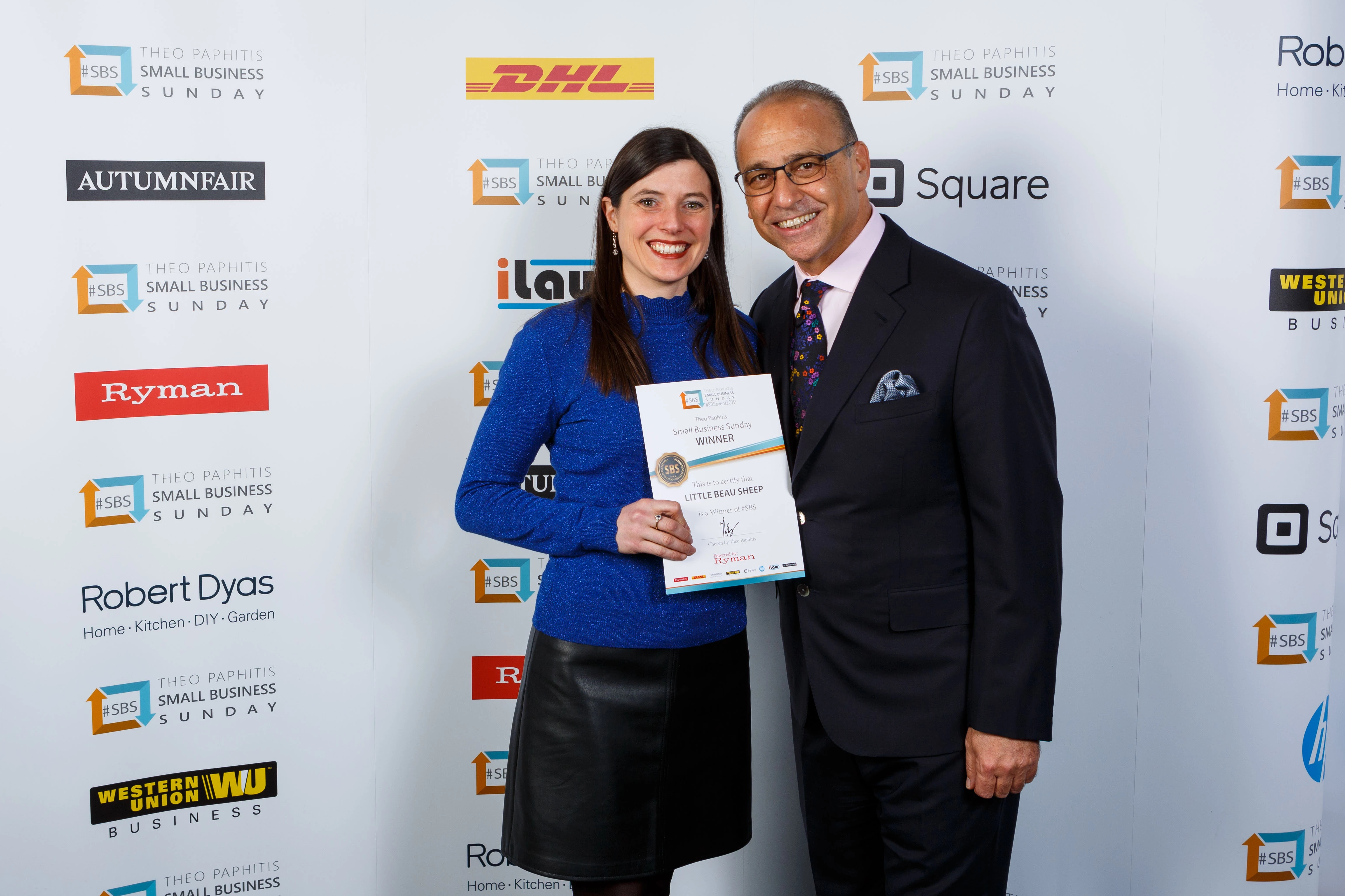 Sarah Turner, owner of Little Beau Sheep & Theo Paphitis