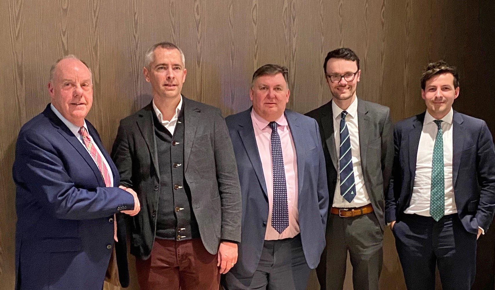 L to R - Martin Gale (Chairman, BSW), Tom Callaghan (Investment Manager, Endless), Tony Hackney (CEO, BSW), Alan Milne (CFO, BSW), Aidan Robson (Partner, Endless).