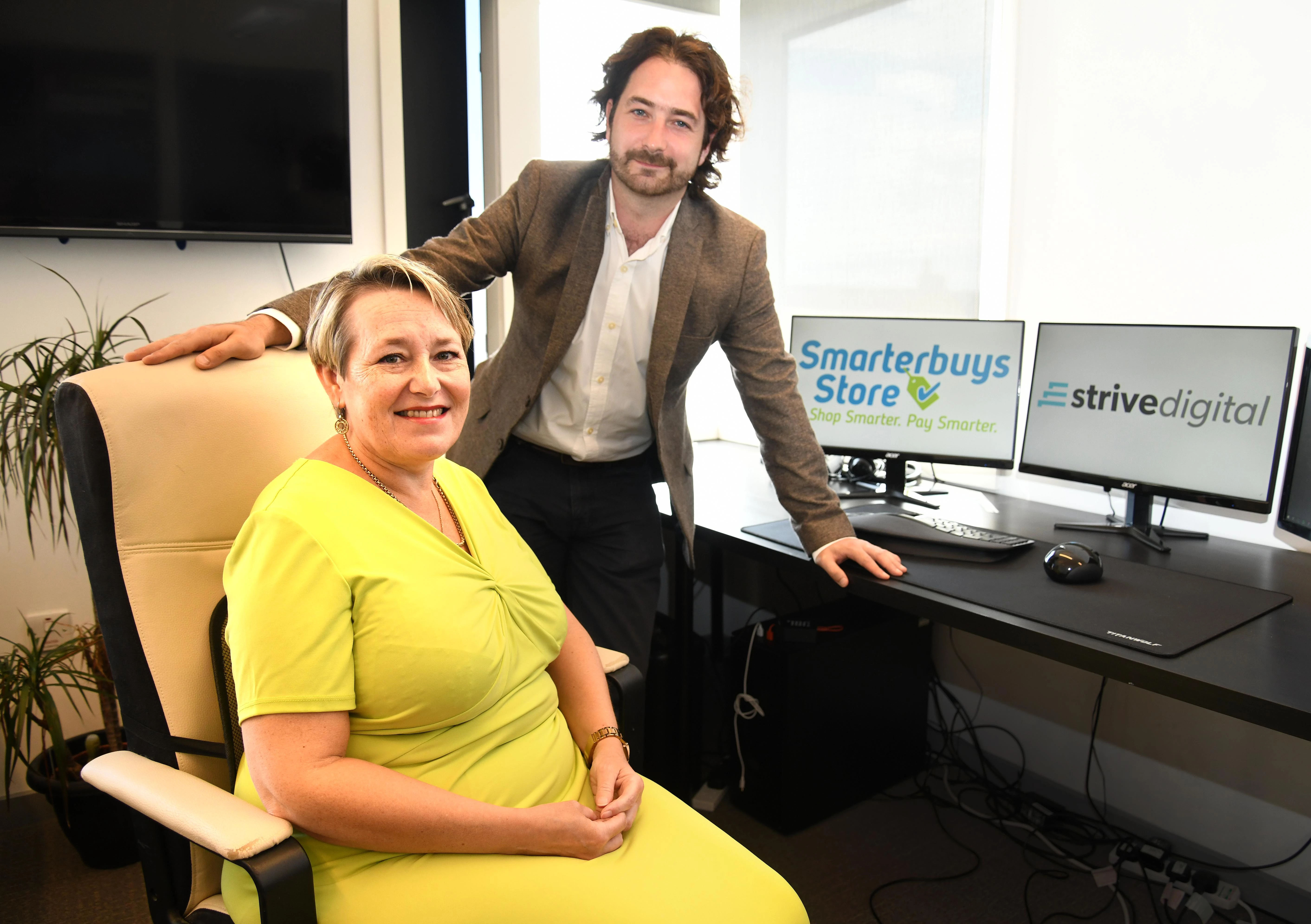 Smarterbuys Store chief executive Vicky McCourt with MD of Strive Digital Steven Walker