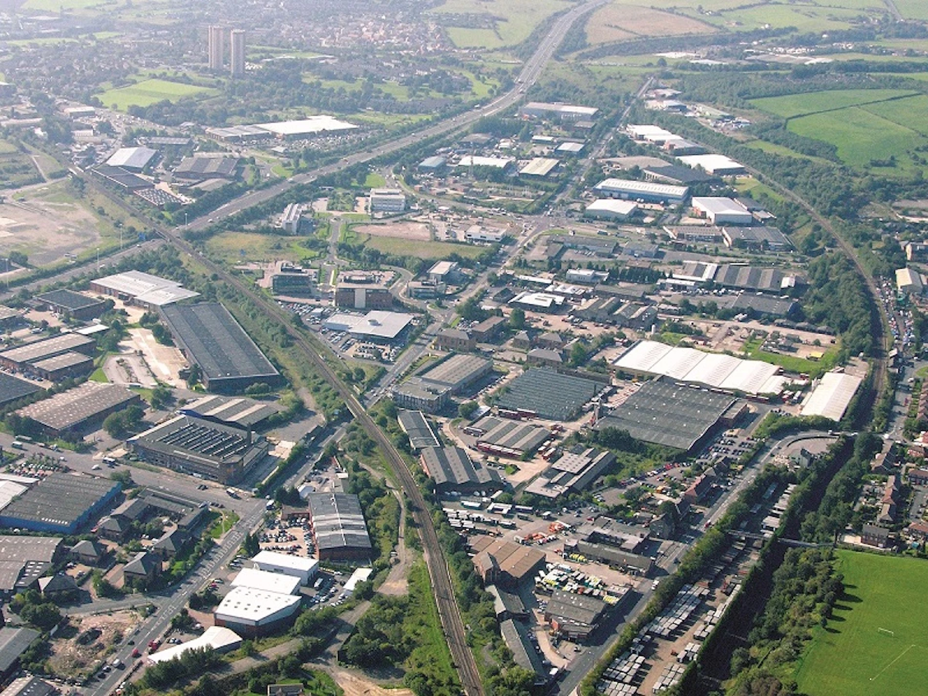 Aerial image of the Olympia Trading Estate and the Outer Ring Road.  