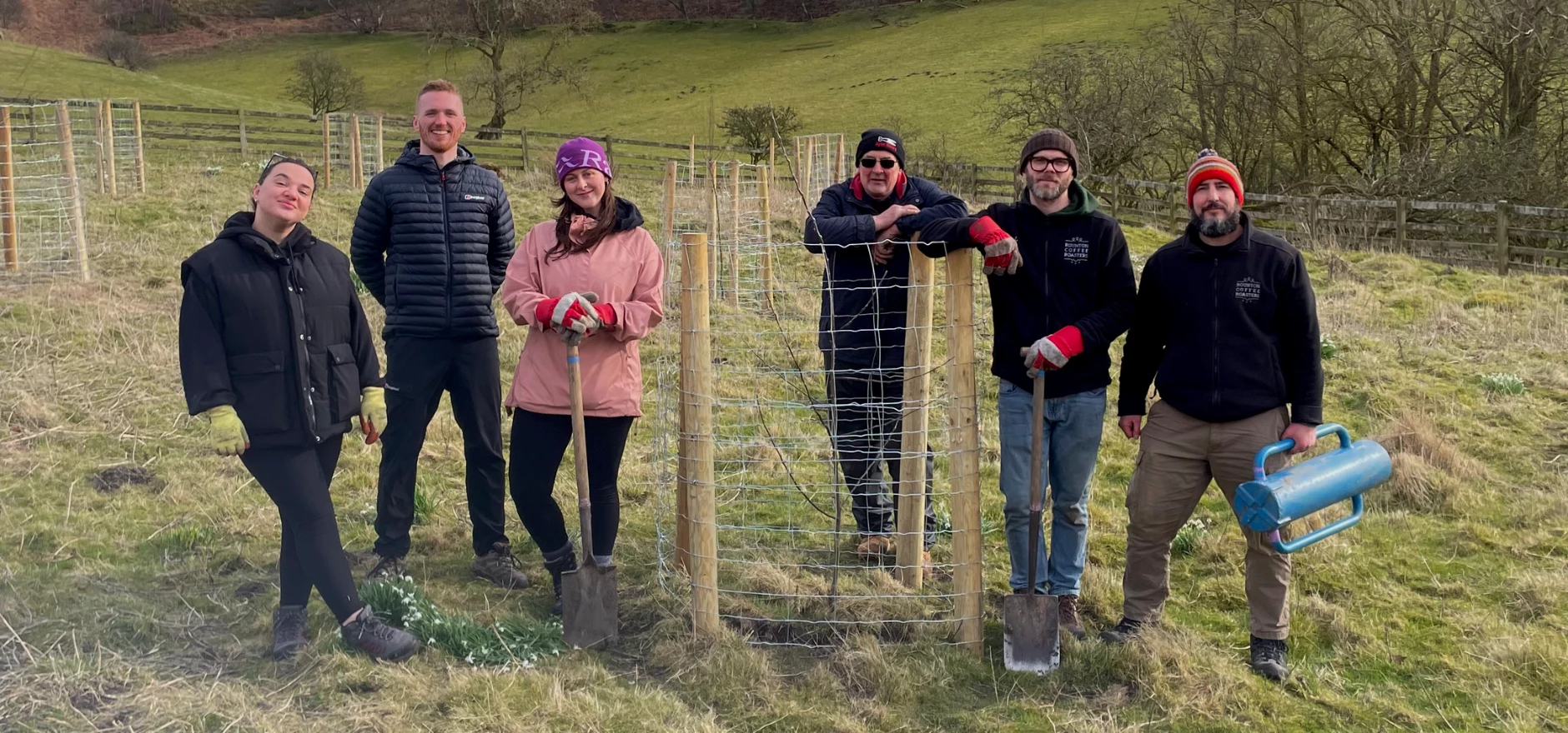 Staff from Rounton Coffee and the North York Moors Trust at the orchard site.jpeg