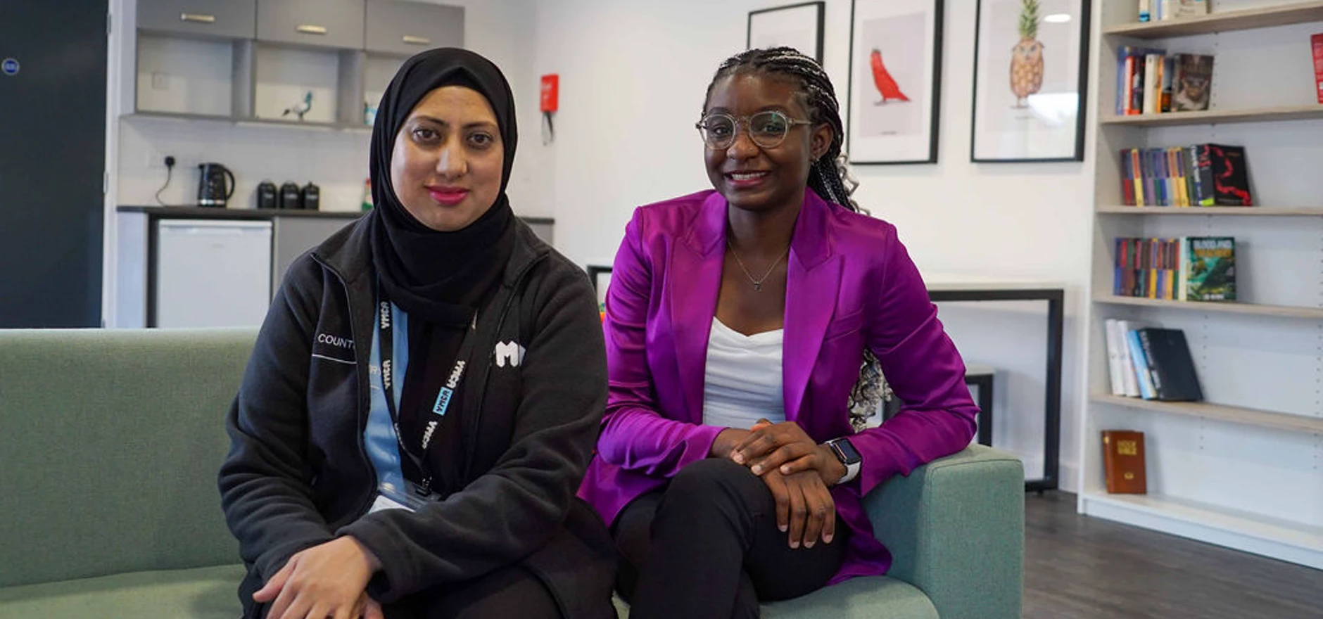 Left, YMCA Black Country housing officer Foreda Parvin with resident Henrietha Ladan.jpeg