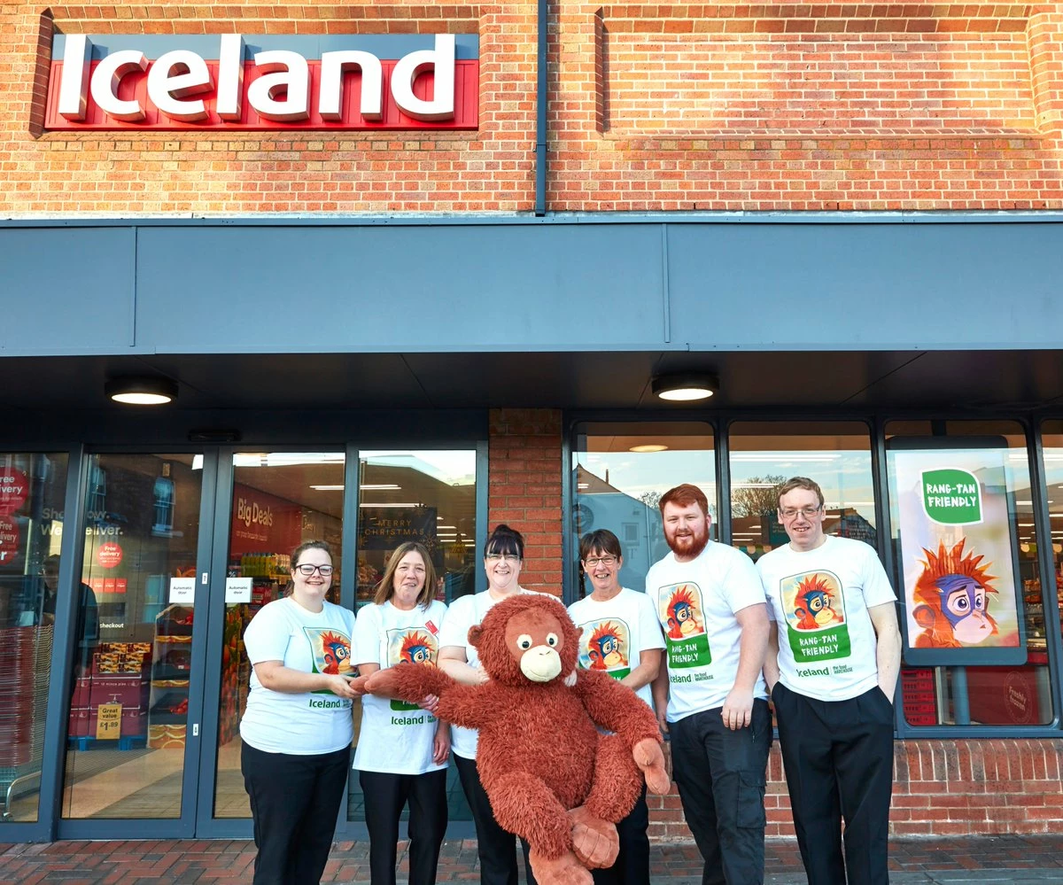 Iceland staff at the Chester store wearing the campaign t-shirts 