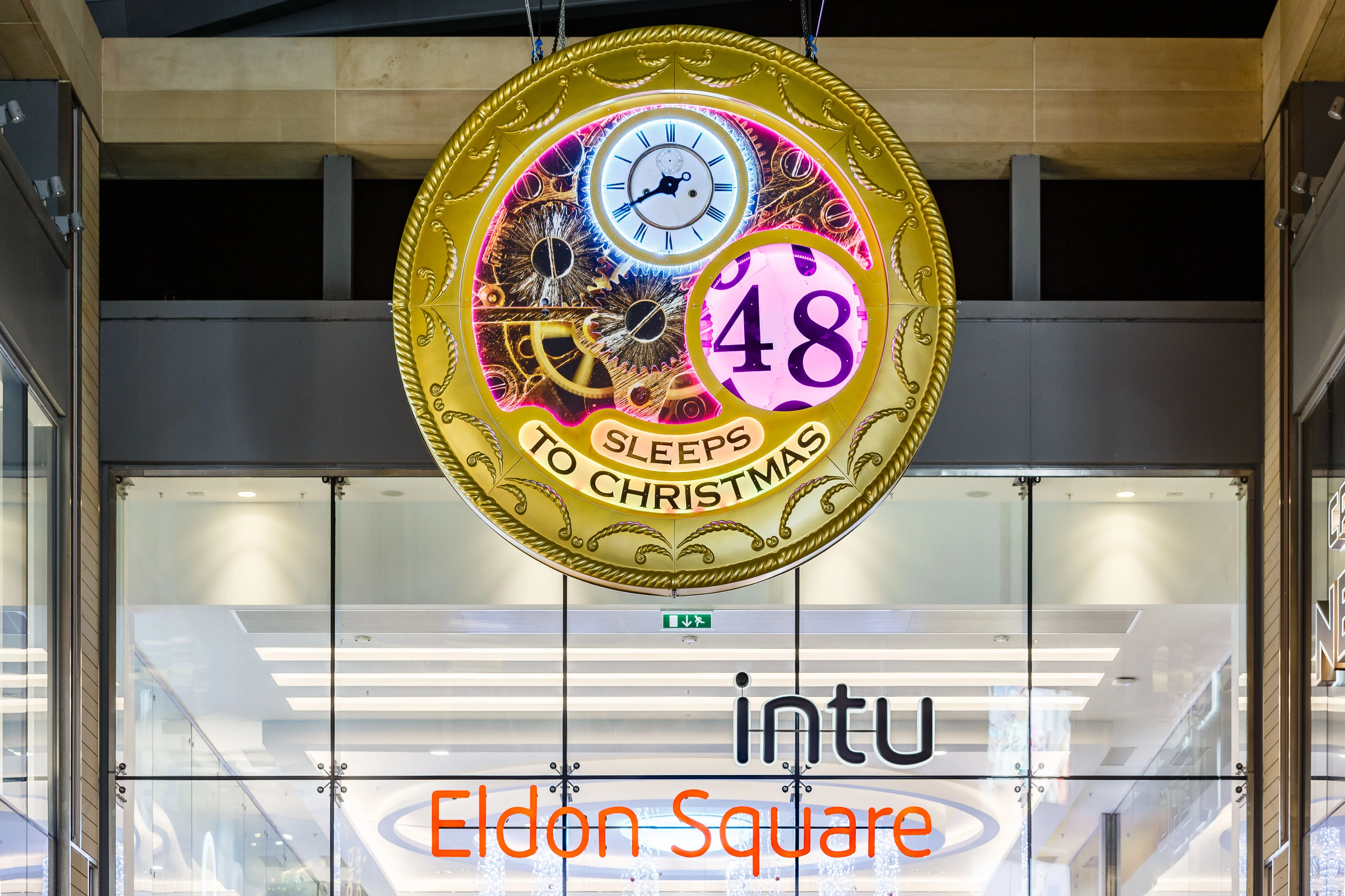 Christmas Countdown clock at intu Eldon Square