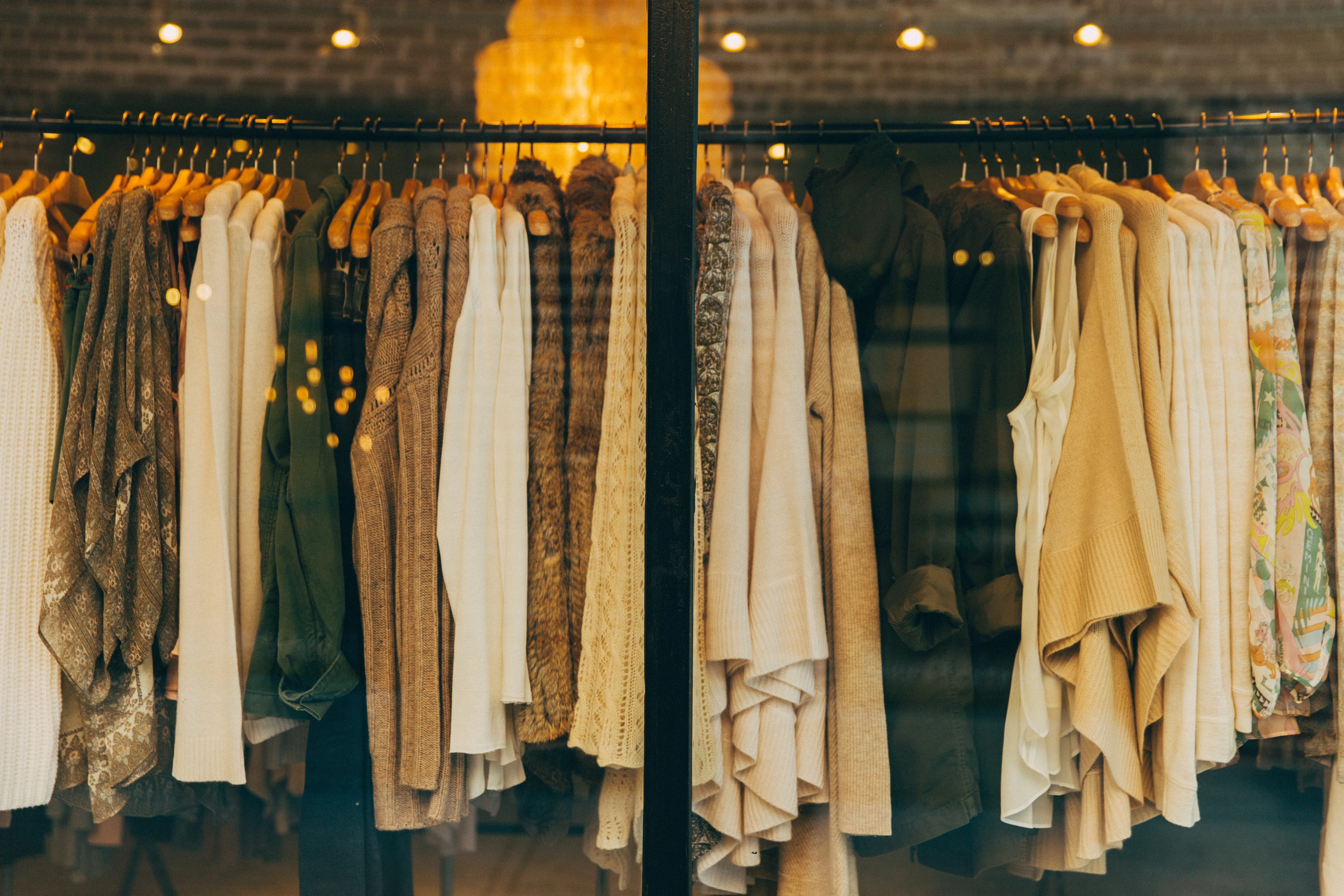 Unsold fashion items on a rack 