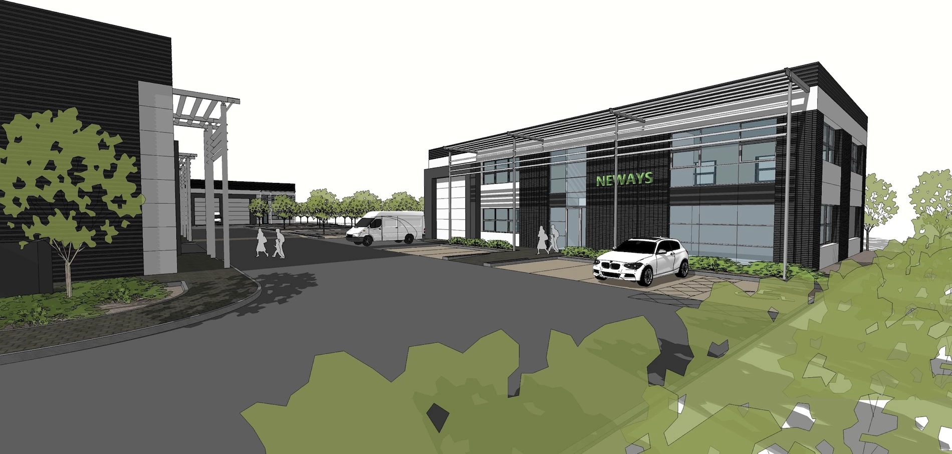 CGI of the proposed units at Winston Business Park.