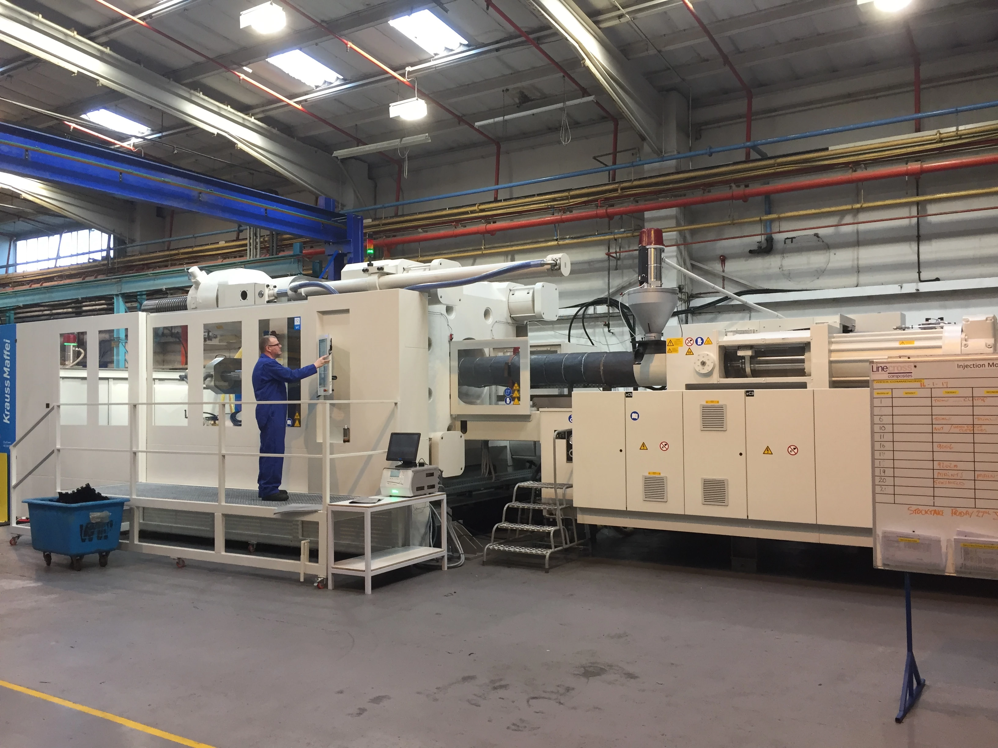 The new Krauss Maffei 2300 tonne injection moulding machine at Linecross