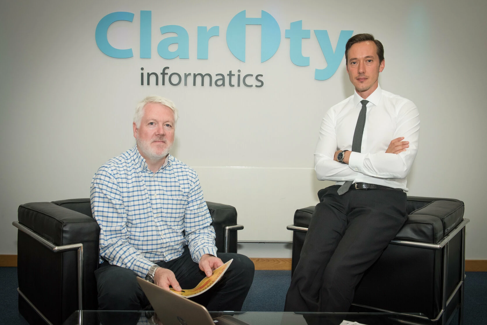 Medical Director & Editor of Clarity’s best-practice clinical guidance, Dr Gerry Morrow (L) with Clarity Informatics CEO, Tim Sewart (R)