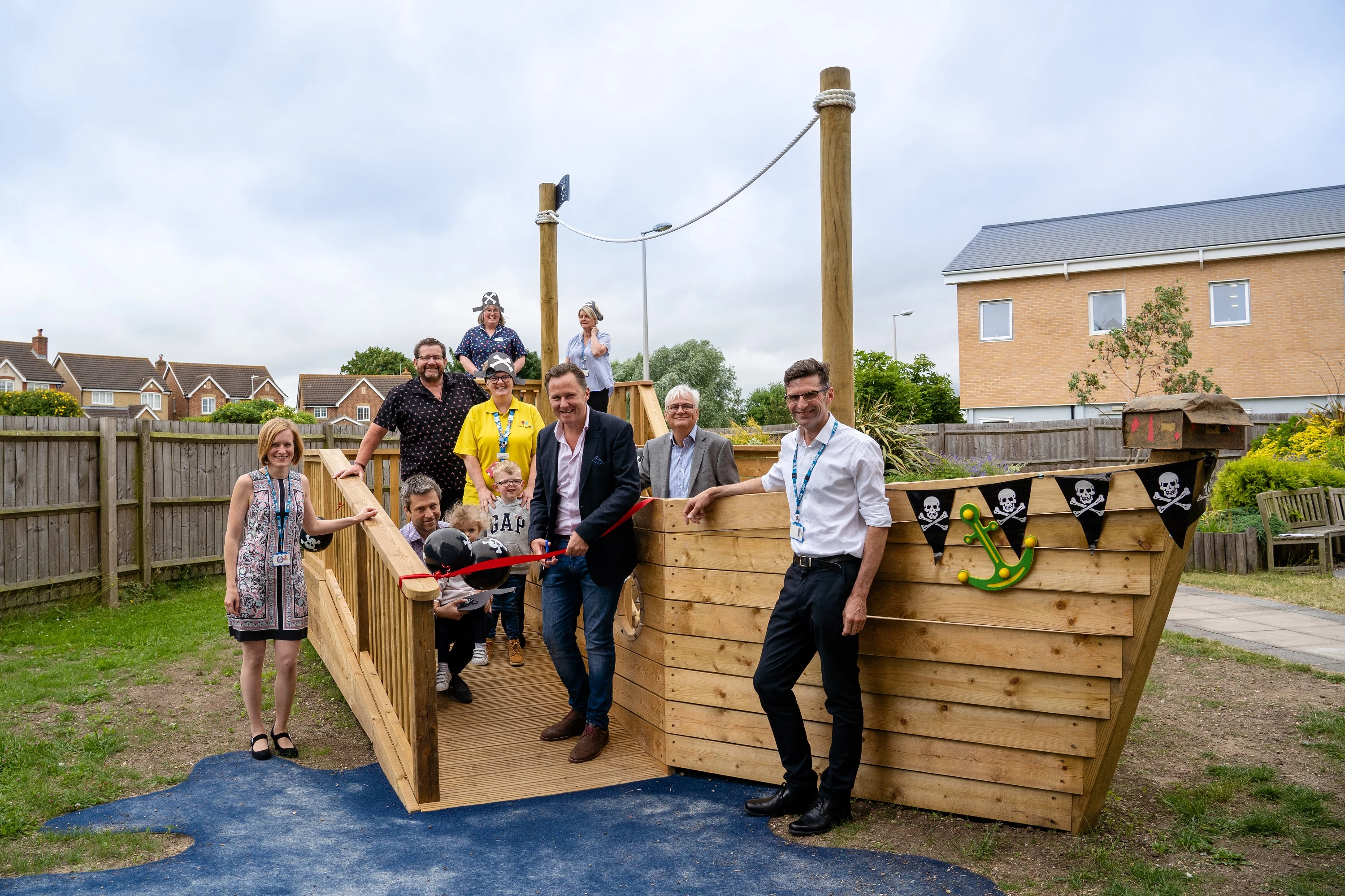 The team at the opening of Darent Valley Hospital’s new playground funded by Europa Worldwide Group  