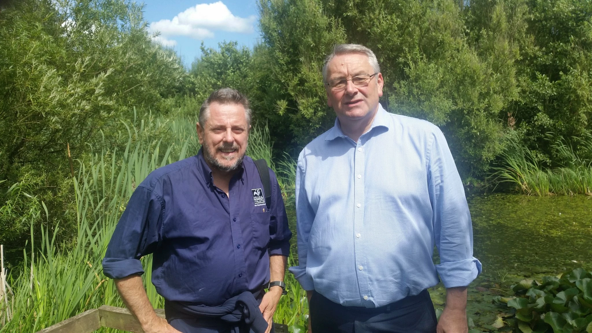 Mike Pratt, Northumberland Wildlife Trust Chief Executive (left) with Alan Campbell, MP for Tynemouth.