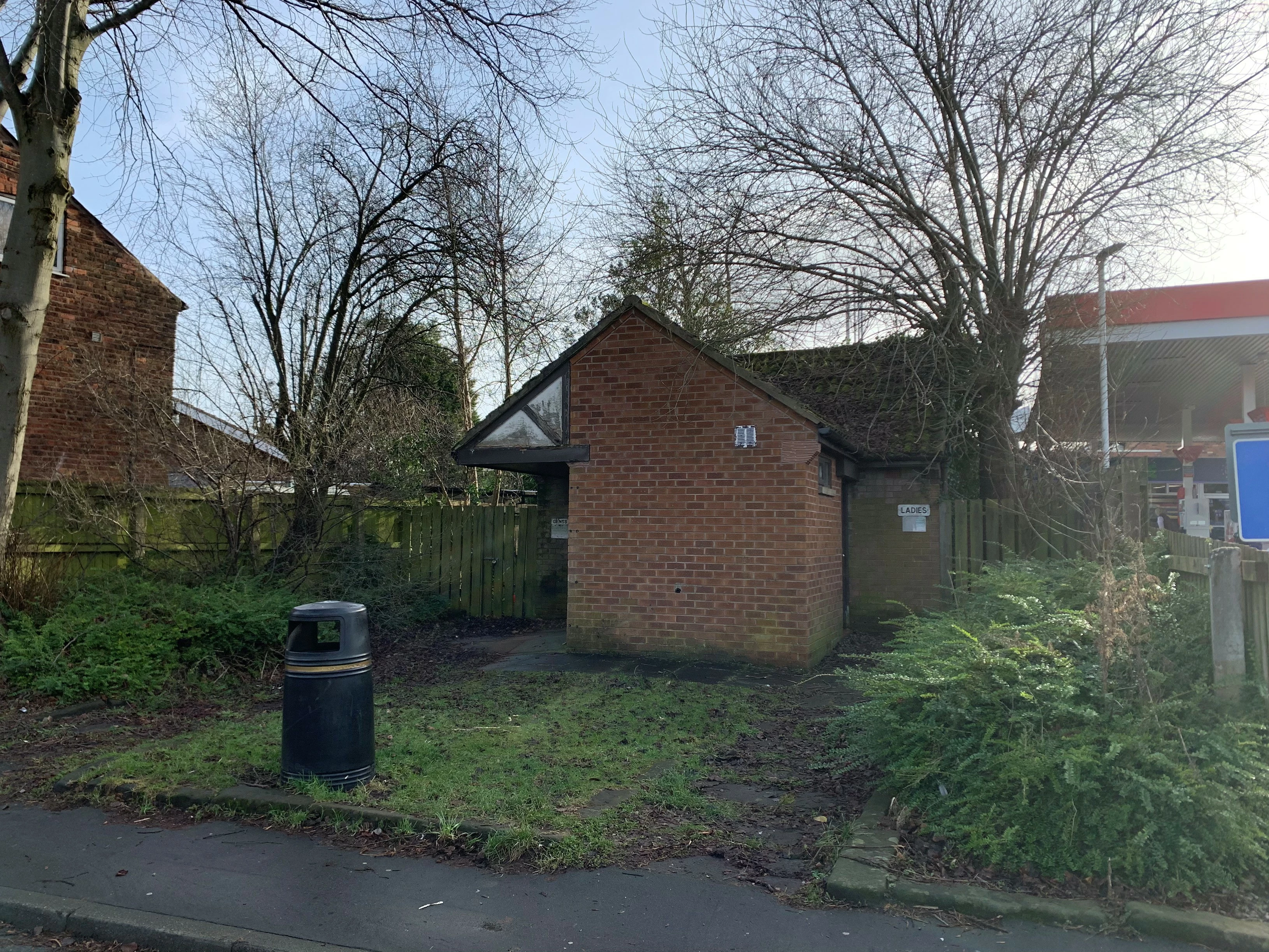 The former public toilets in Weaverham, up for auction with Pugh
