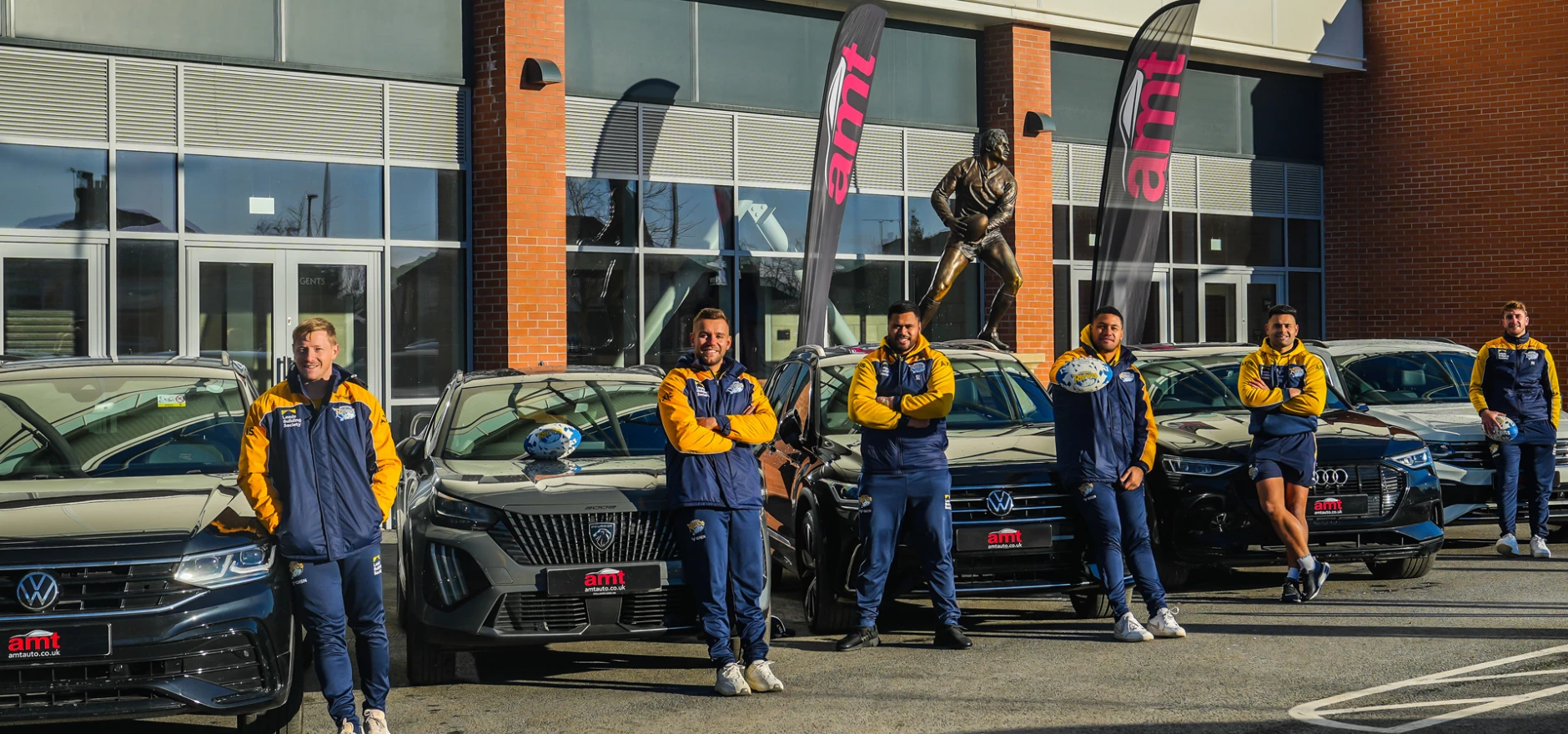 Leeds Rhinos Players and AMT Auto Cars