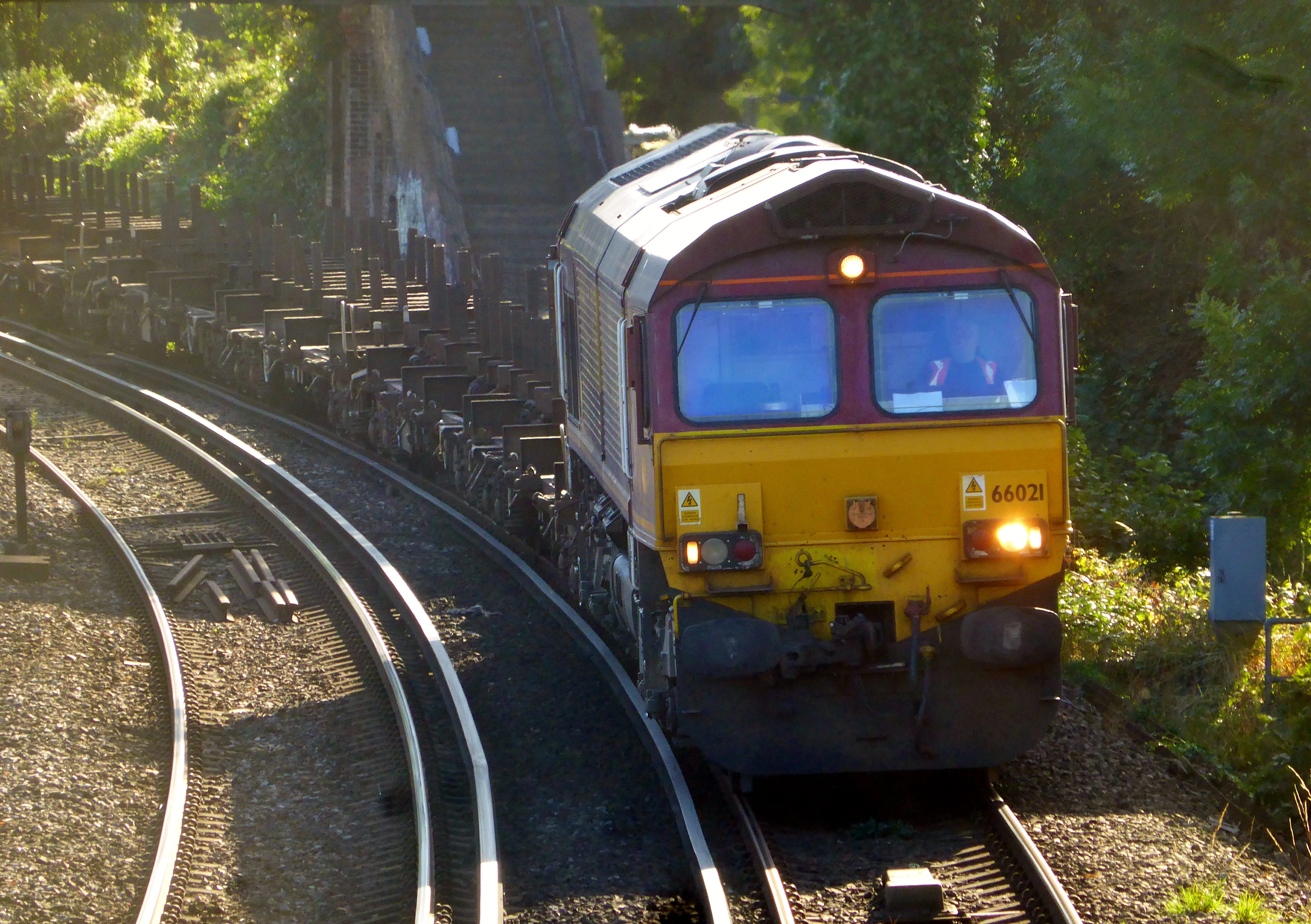 66021 Dollands Moor to Scunthorpe 4E26 empty steel