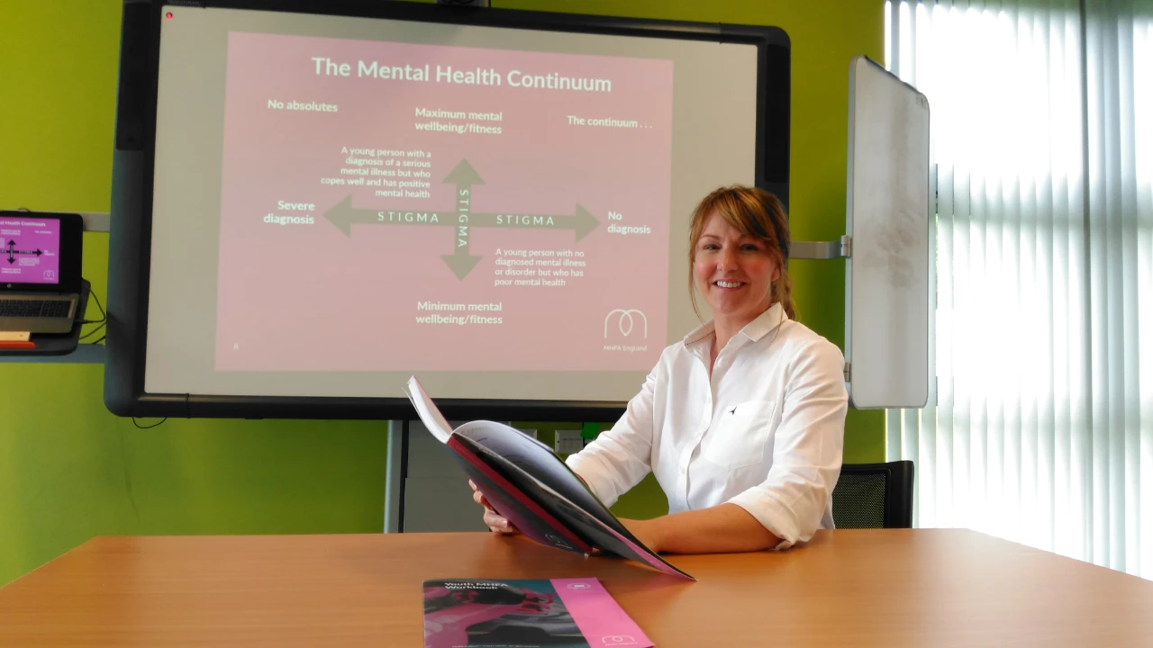 Trainer Helen Dent delivers the first Mental Health First Aid course at The Work Place.