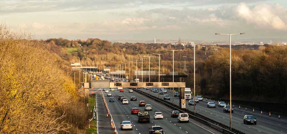 The full project stretches from Junction 8 of the M60 near Sale to Junction 20 of the M62 by Rochdale