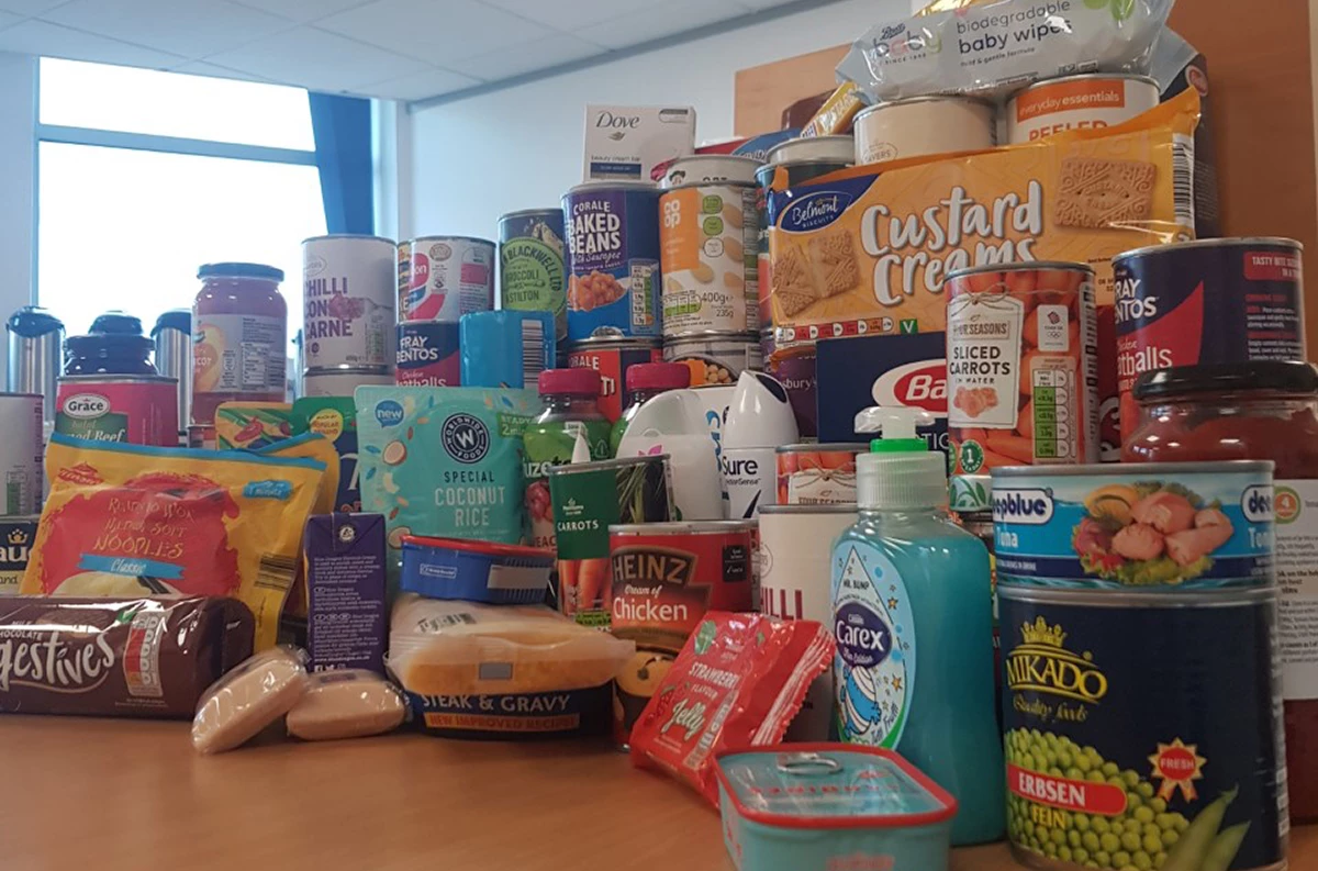 Some of the gorceries collected by Taylor&Emmet staff for Rotherham Food Bank. 